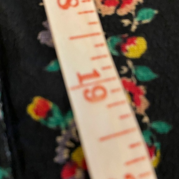 Free People Floral Black long sleeve button down dress XS - Picture 8 of 11